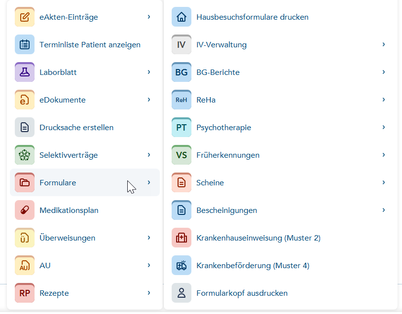 Ansicht der Ordner