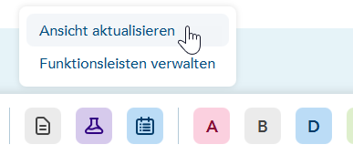 Funktionsleiste Ansicht aktualisieren