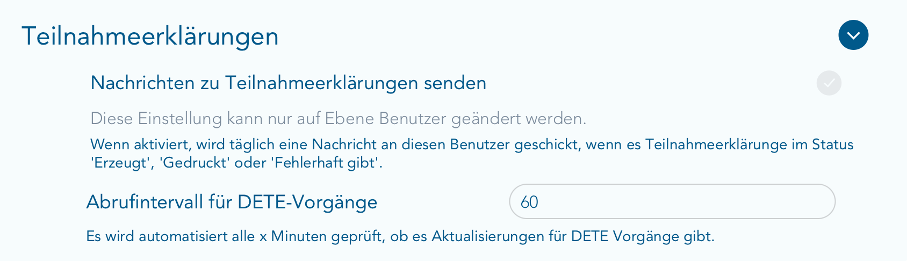 Einstellung zu Abrufintervall