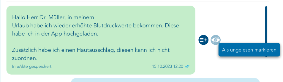 Button für ungelesene Messenger Nachricht
