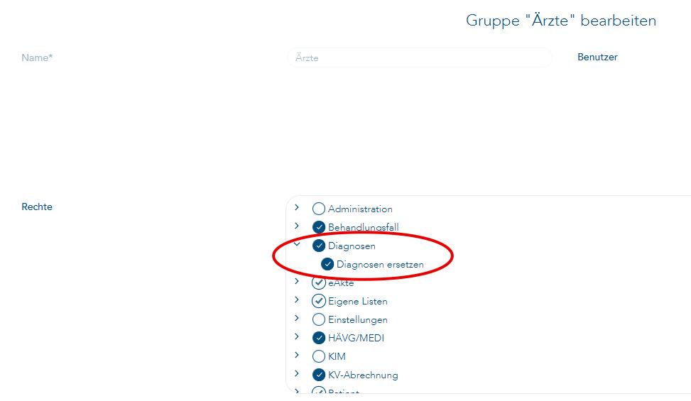 Recht Diagnosen ersetzen