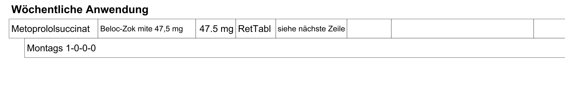 Auswahl des Wochentags