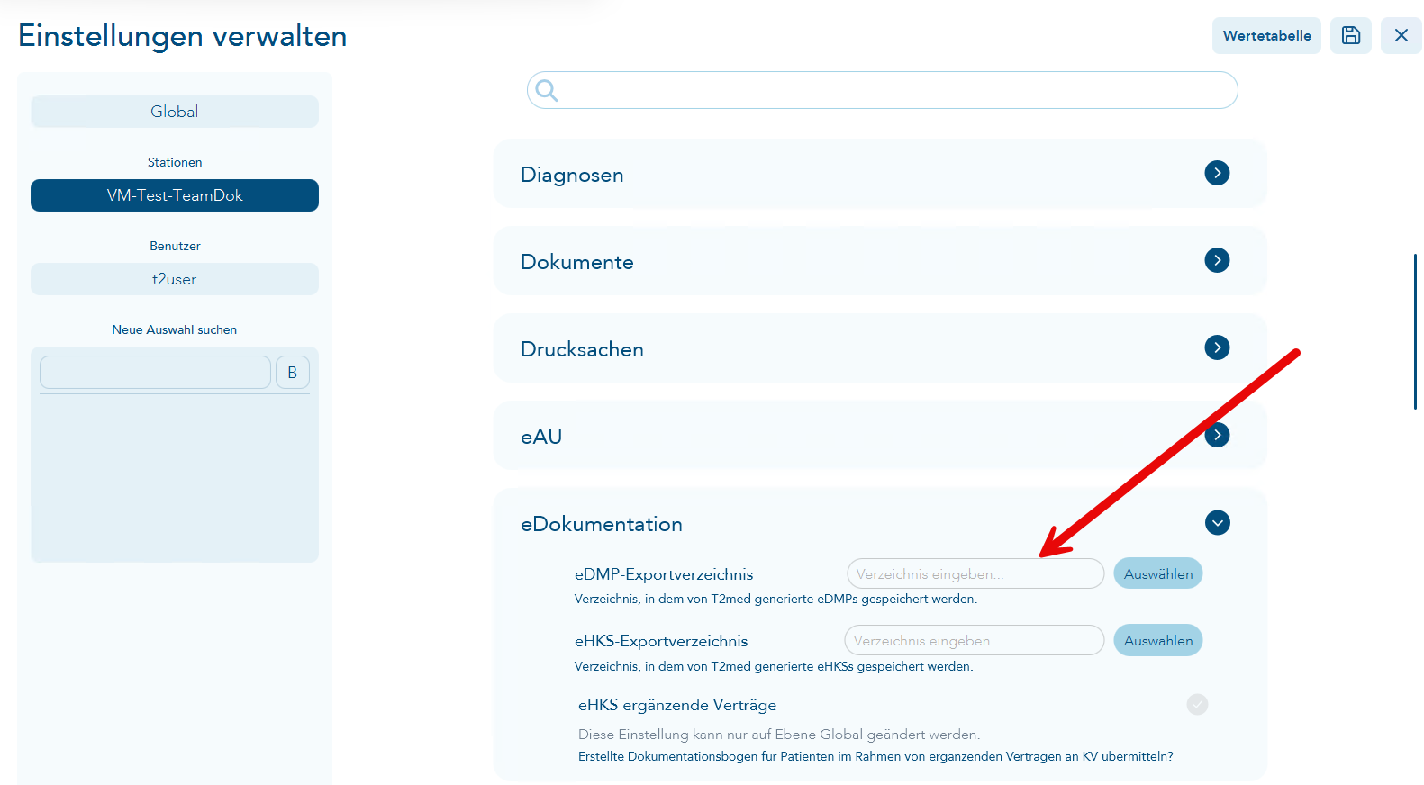 DMP-Export-Einstellungen