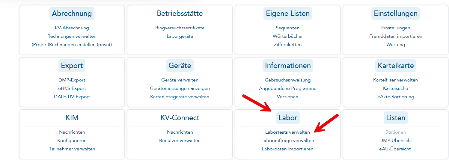 Labordaten verwalten