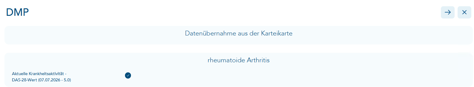 Datenübernahme aus der Patientenakte in die Dokumentation