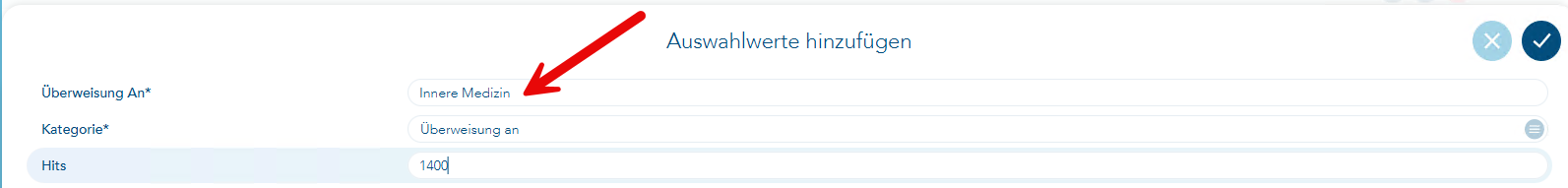 Bild mit Pfeil auf die Eingabezeile für Überweisung An