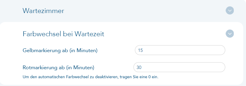 Einstellung Farbwechsel