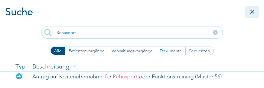 Suche nach Wort Rehasport