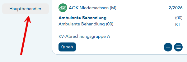 Hauptbehandler im Patientenkopf