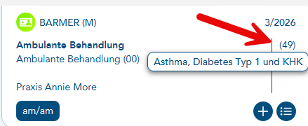 Anezige der DMP-Kennzeichnung mit ToolTippText im Patientenkopf