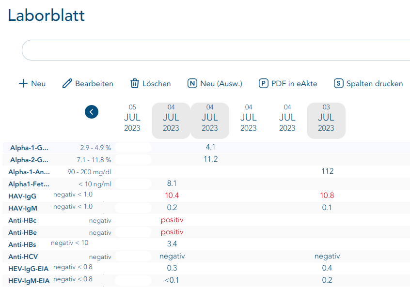 Button pdf in eAkte im Laborblatt