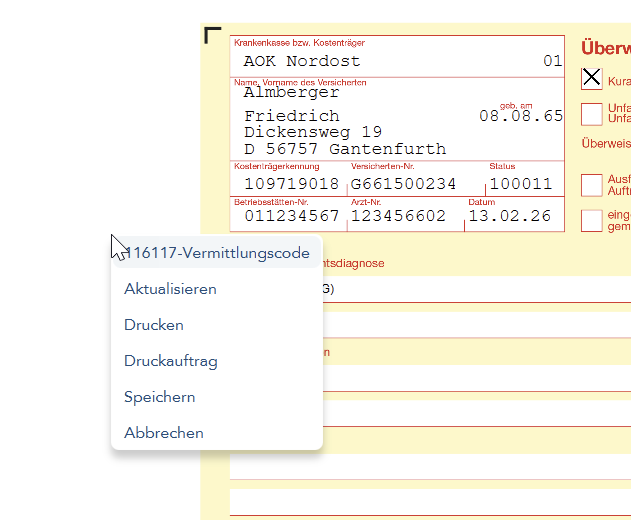 Rechtsklick außerhalb von Formularen