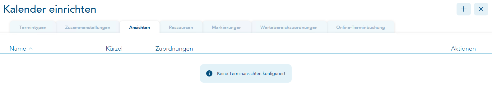 Kalender einrichten Reiter Ansichten