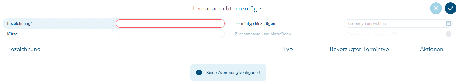Terminansicht hinzufügen