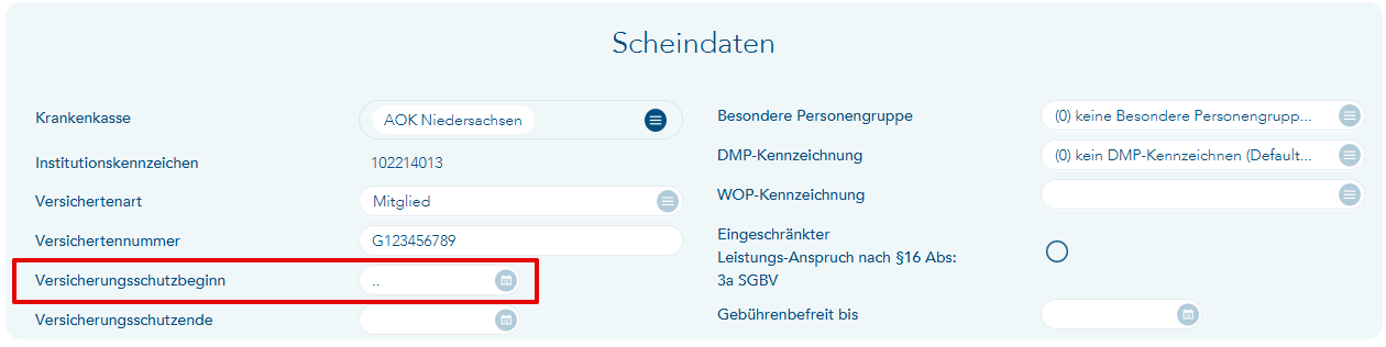 Versicherungsschutzbeginn