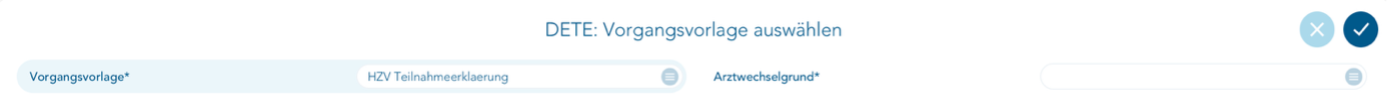 Dete Vorgangsvorlage auswählne