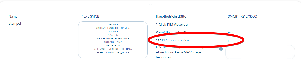 Aktivierungsschalter 116117 Terminservice