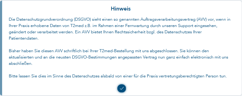 Hinweis AVV fehlt