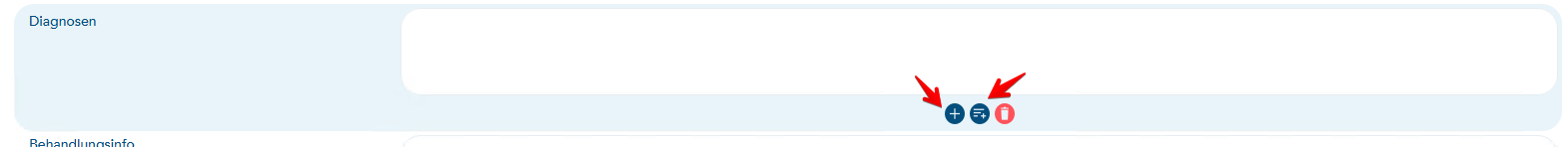 Diagnosenübernahmebuttons im Kostenvoranschlag