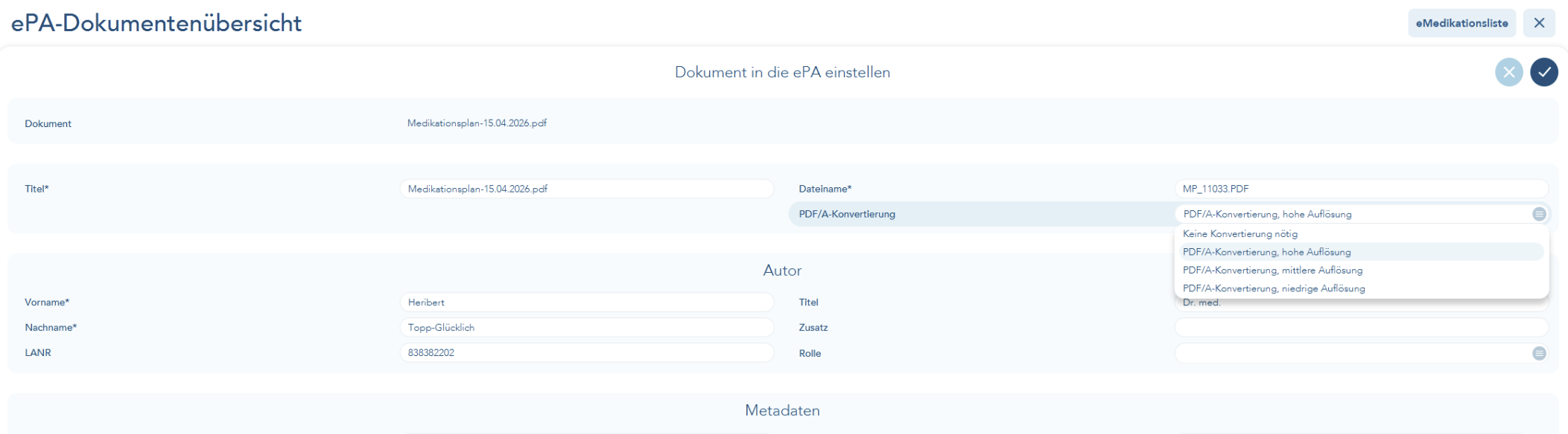 ePA-Dokumentenübersicht