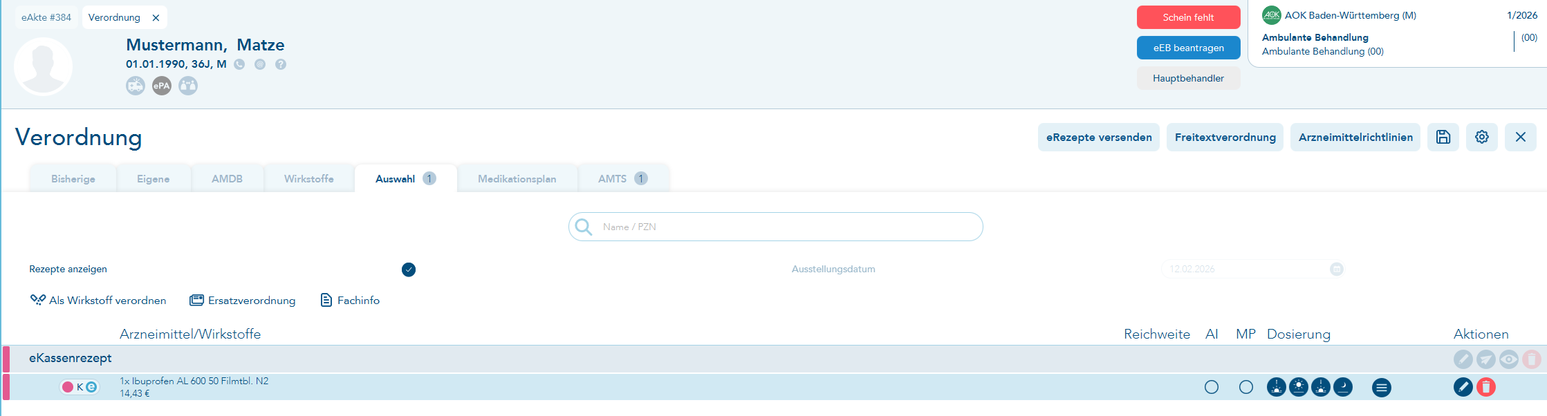 eRezept Dosierung bei neuer Verordnung