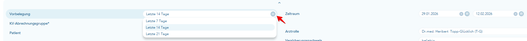 eRezept Zeitraum der Anzeige