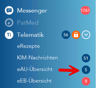 eAU-Übersicht-blaue Anzahl-Badge