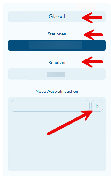 Das Bild zeigt das linke Menü der Standardeinstellungen für Formulare mit den Einstellungsmöglichkeiten an