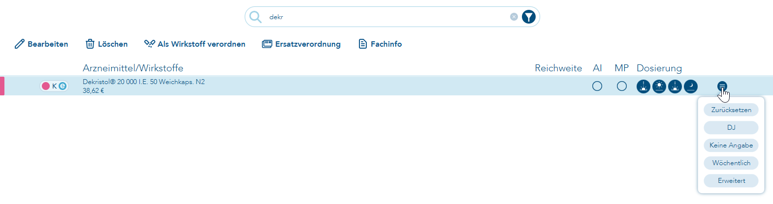 Burgerbutton Dosierung