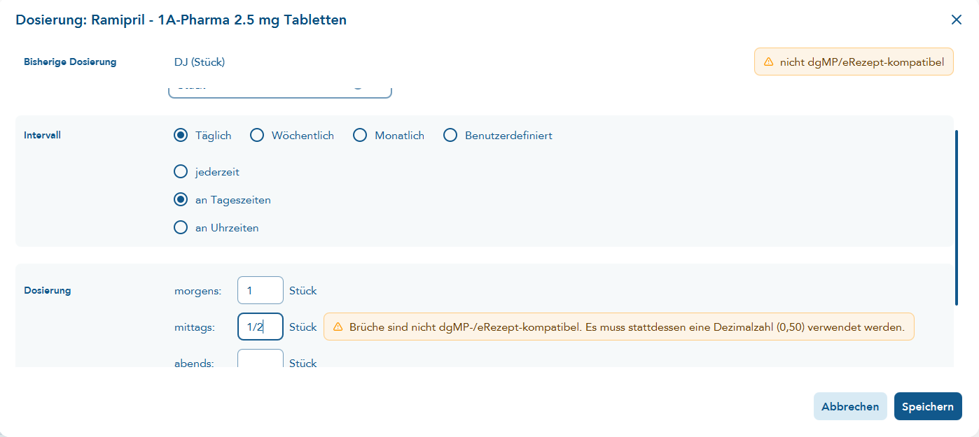 nicht dgMP oder eRezept-kompatibel