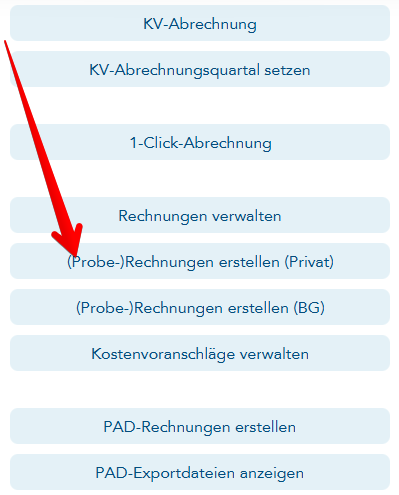 Menüpunkt für Privatrechnungen erstellen