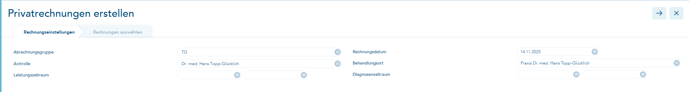 Optionaler Einstellungspunkt für den Leistungszeitraum