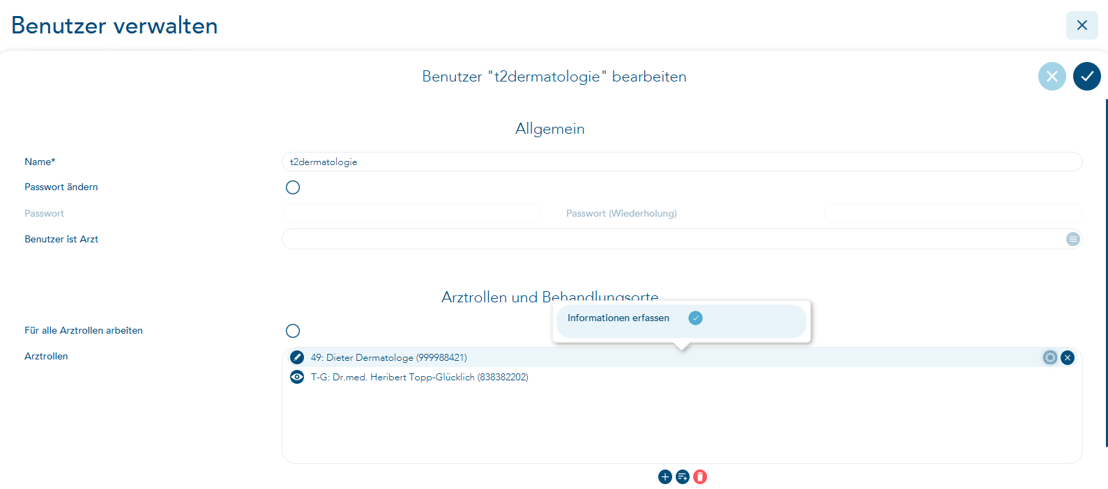 Benutzerverwaltung, Einstellung wer Einträge sehen darf