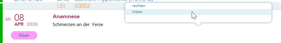 Auswahl rechte oder linke Seite