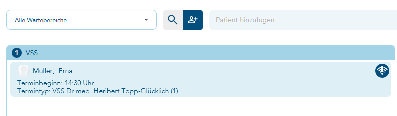Termin erscheint im Wartezimmer