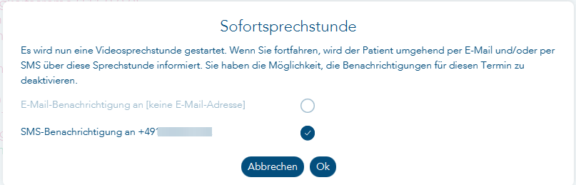 Dialog zur Auswahl der Einladung
