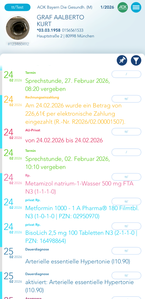 Akte eines Patienten
