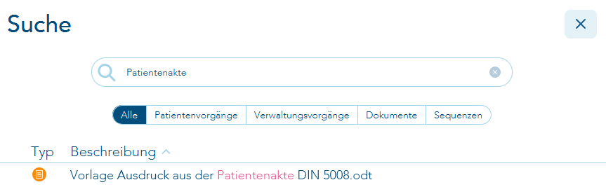 Suche nach Patientenakte