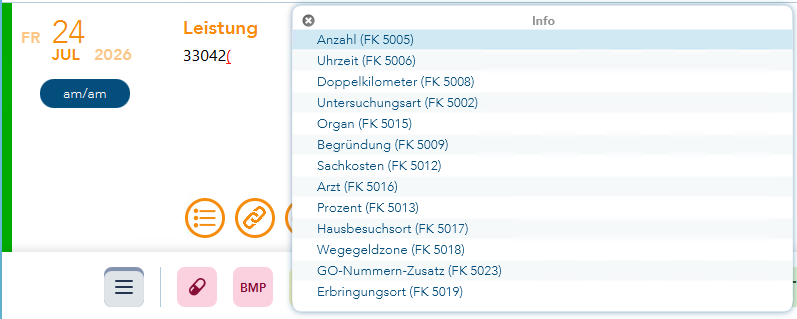 Eingabe von Ziffernzusätzen hinter der Lesitungsziffer