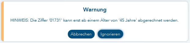 Warnhinweis bei Verletzung der Alters-Bedingung