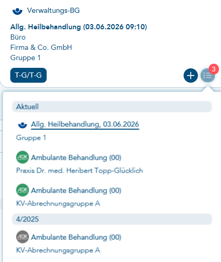 Übersicht der Behandlungsfälle