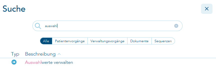 Suche nach Wort Auswahl