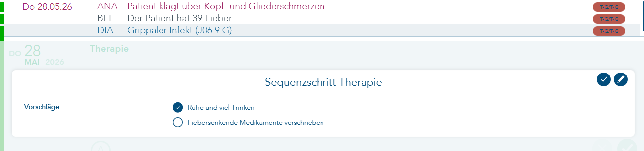 Sequenzschritt Therapie