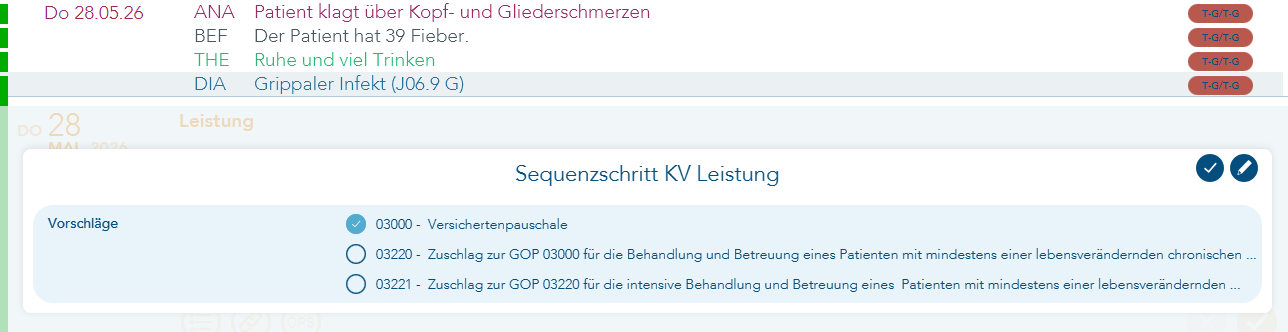 Sequenzschritt KV Leistung