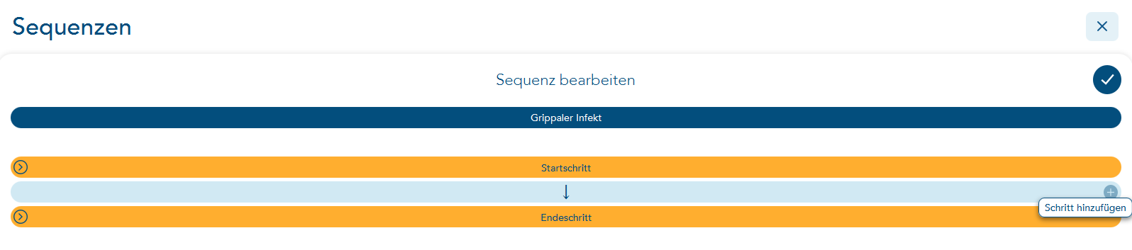 Sequenzschritt hinzufügen