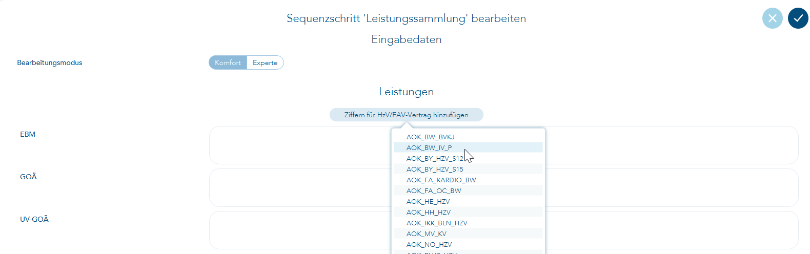 Sequenzschritt Leistungssammlung