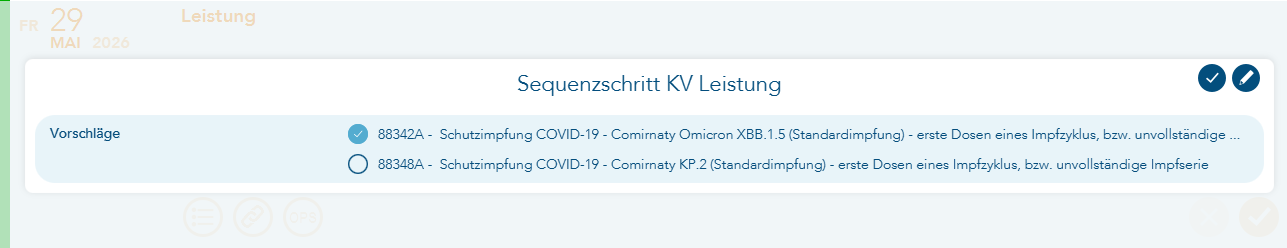 Sequenzschritt KV Leistung