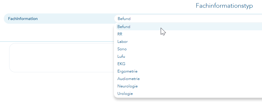 Fachinformationstypen bei Befund