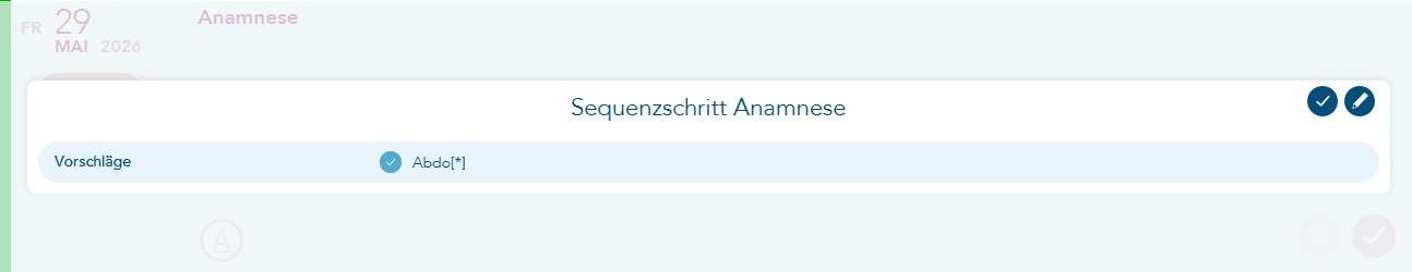 Sequenzschritt Anamnese in eAkte
