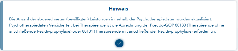 Das Bild zeigt die Hinweismeldung mit den beiden Pseudoziffern